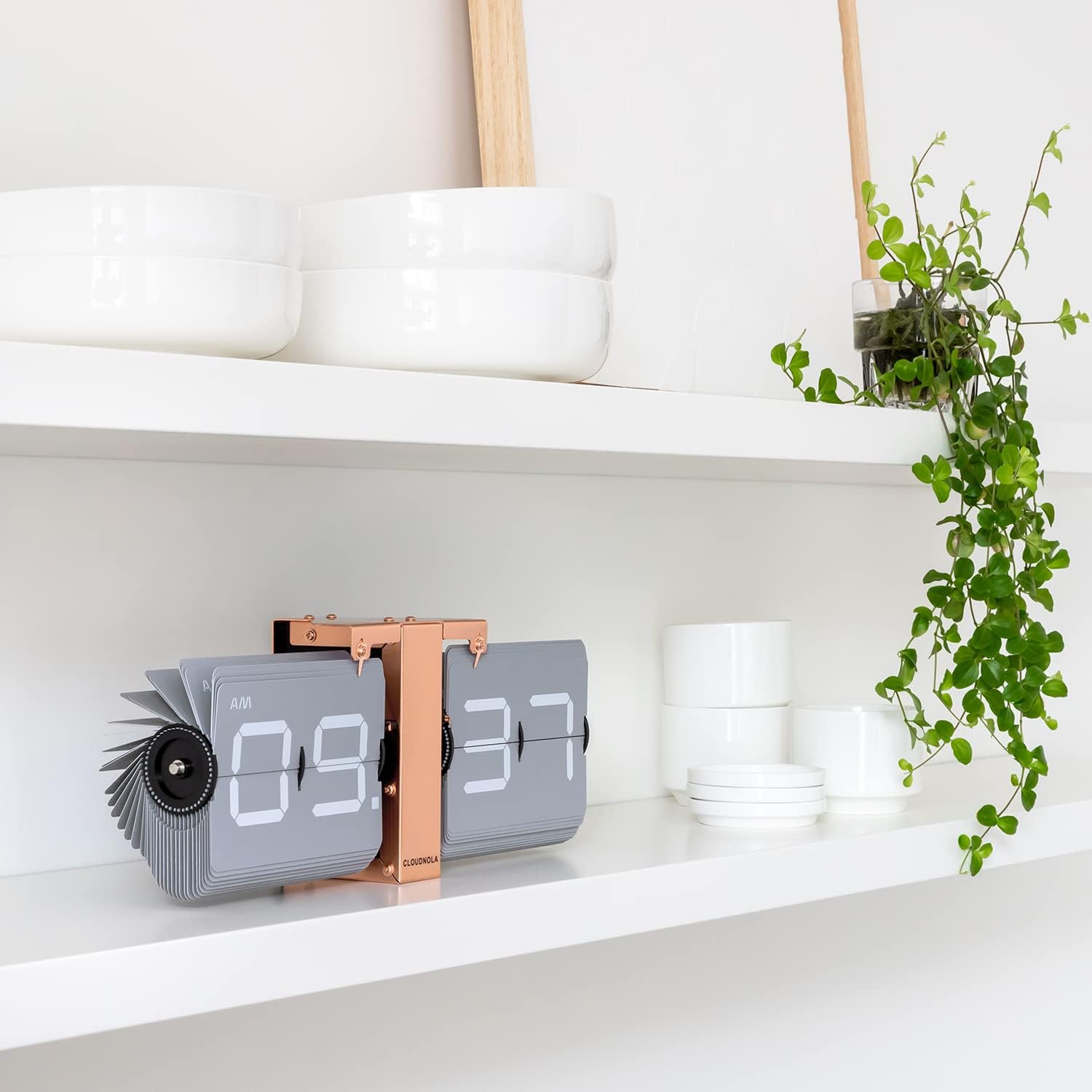 Block Flipping Clock Flipping Out Clock - Grey and Copper - O'Sullivan's Traditional Shop